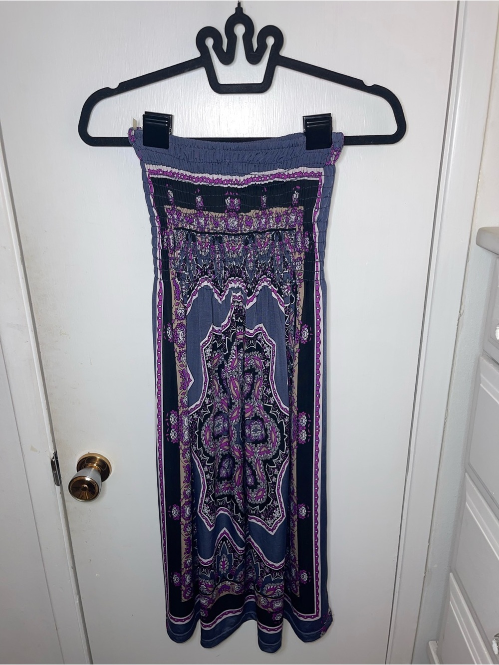 EUC Cristinalove Purple and Gray Paisley Maxi Skirt